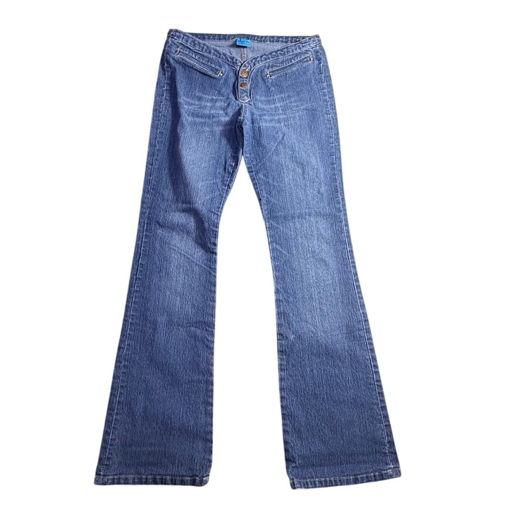 Vintage Demoss Jeans Women Size 7, Y2K Flare Denim, Button Fly, HTF-2254